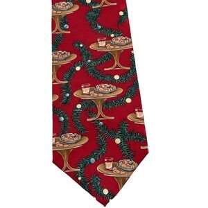 RARE Vintage Wembley 100% Silk Tie Santa's Cookies Christmas Necktie USA